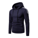 Men's Casual Color Block Kangaroo Pocket Pullover Hoodie 85638632M