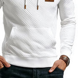 Men's Diamond Check Casual Solid Color Hoodie 43887579X