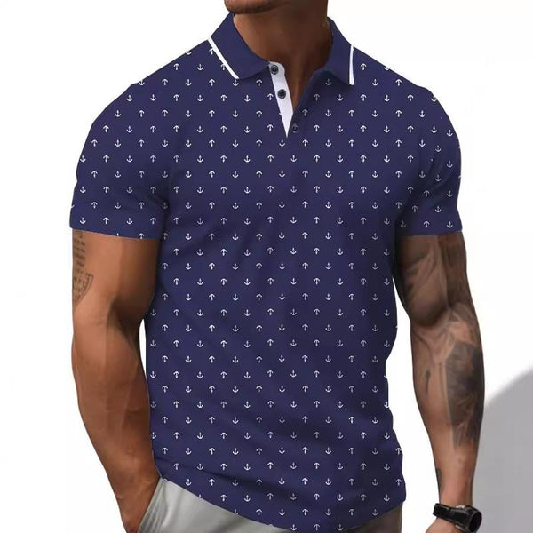 Men's Casual Printed Short-sleeved POLO Shirt 40381660X