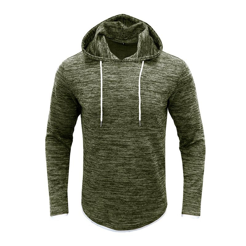 Men's Casual Patchwork Long-Sleeved Slim Hoodie 92045570M