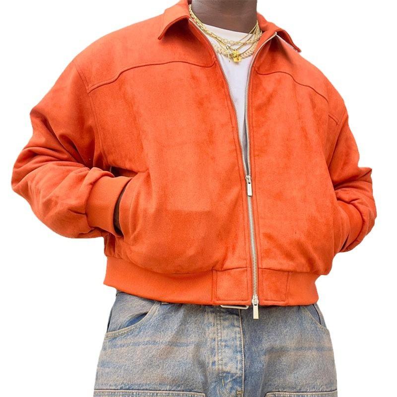 Men's Vintage Solid Color Lapel Jacket 48547818Y