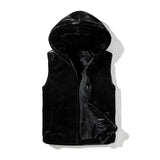 Men's Faux Mink Hooded Vest 38958877U