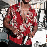 Men's Casual Hawaiian Style Printed Lapel Short Sleeve Shirt 44891669Y