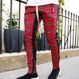 Men's Fashion Checked Mid Waist Casual Pants 11076277Z