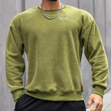 Men's Thick Velvet Round Neck Loose Sweatshirt 09996239U