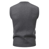 Men's Solid Color Casual Sleeveless Cotton Vest 73123096X