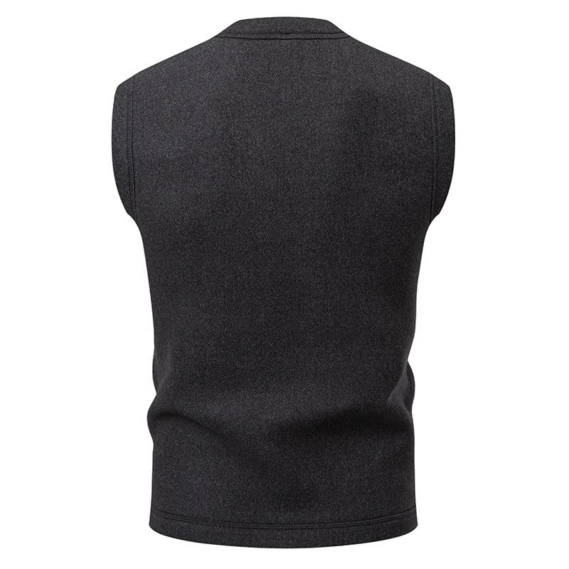 Men's Solid Color Casual Sleeveless Cotton Vest 73123096X