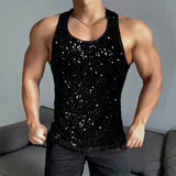 Men's Fashion Sexy Sequined U Neck Tank Top 49503643M