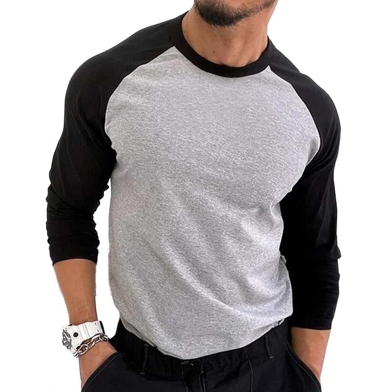 Men's Colorblock Round Neck Loose Breathable Short Sleeve T-Shirt 52207608X