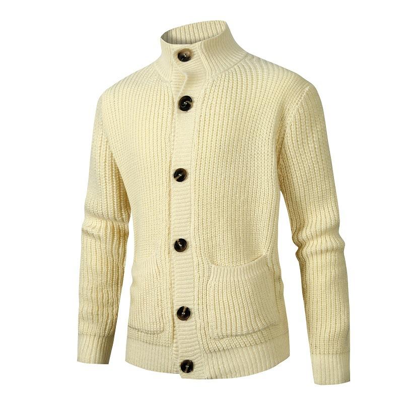 Men's Solid Color Versatile Casual Knitted Cardigan 31917166U