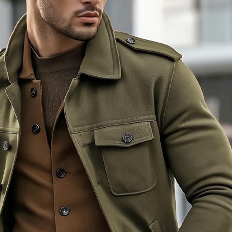 Men's Solid Color Single Breasted Trench Coat 29032718X