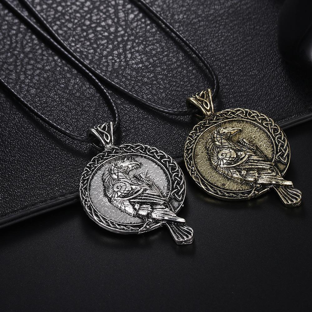 Collier Viking Corbeau Celtique Ancien Décontracté Vintage 34402022TO