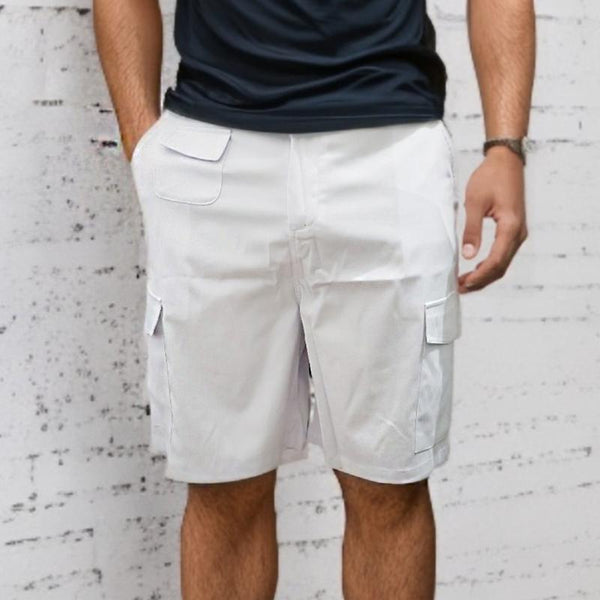 Men's Solid Color Multi-Pocket Cargo Shorts 41293922Y