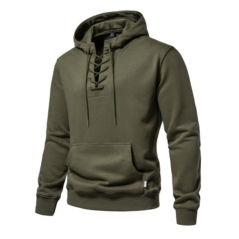 Men's Solid Cotton Loose Fit Hoodie 91105214X