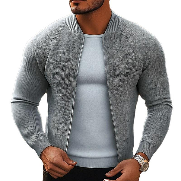 Men's Knitted Solid Color Zipper Cardigan 01963246X