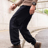Men's Vintage Solid Color Multi-Pocket Cargo Pants 89015456Y