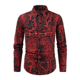 Mens Vintage Paisley Print Long Sleeve Shirt 94540252Y