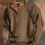 Men's Vintage Button-Down Stand Collar Sweatshirt 26488060X