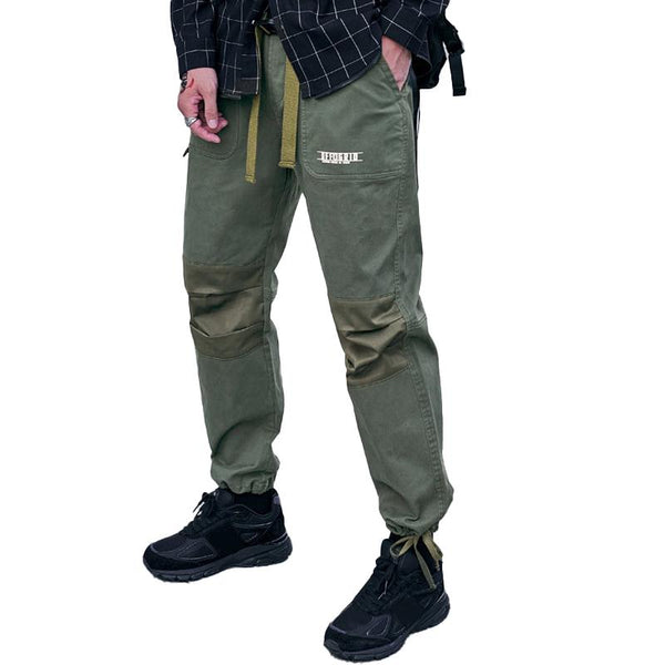 Men's Casual Solid Color Paneled Cargo Pants 26297516Y