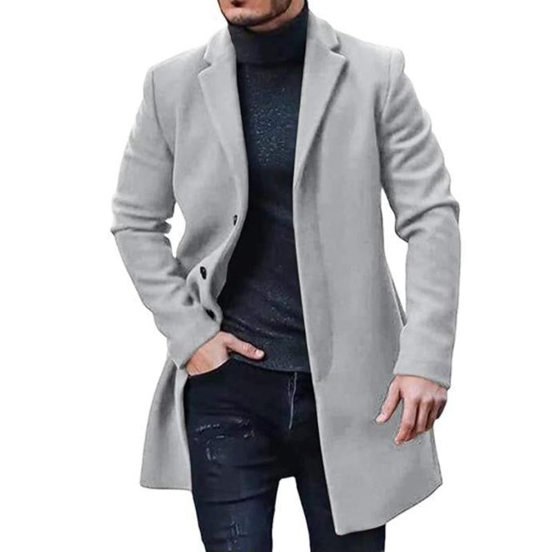 Men's Casual Solid Color Button Suit Collar Jacket Coat 56773535X