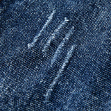 Men's Vintage Distressed Washed Loose Lapel Single-Breasted Denim Jacket 63136397M