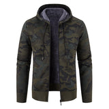 Men's Casual Warm Camouflage Knit Hooded Jacket　94669897F