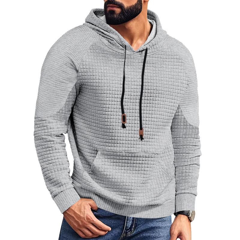 Men's Casual Stitching Waffle Hoodie 13623092Y