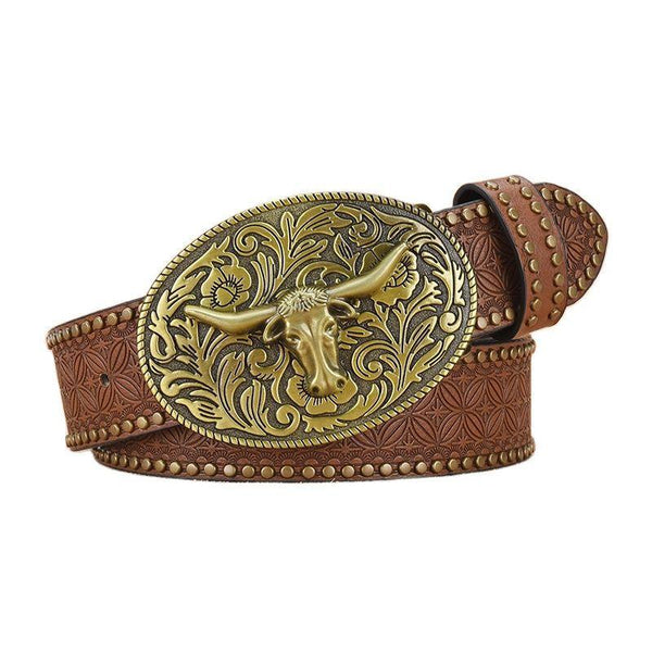 Men's Vintage Rivet Embossed Belt 33277436U