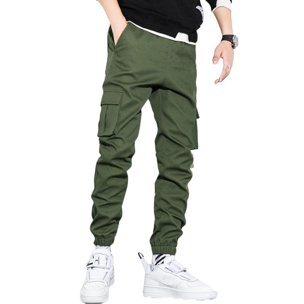 Men's Casual Solid Color Multi Pocket Cargo Pants 25118719Y