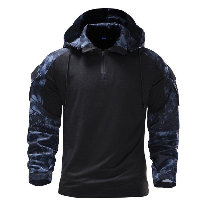 Men's Outdoor Wear-resistant Sports Camouflage Hooded Sweatshirt Jacket 70358150F