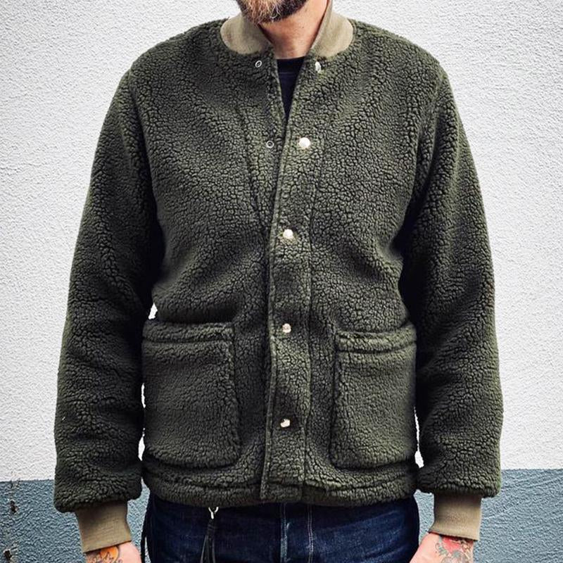 Men's Vintage Casual Polar Fleece Pocket Jacket 10315784TO