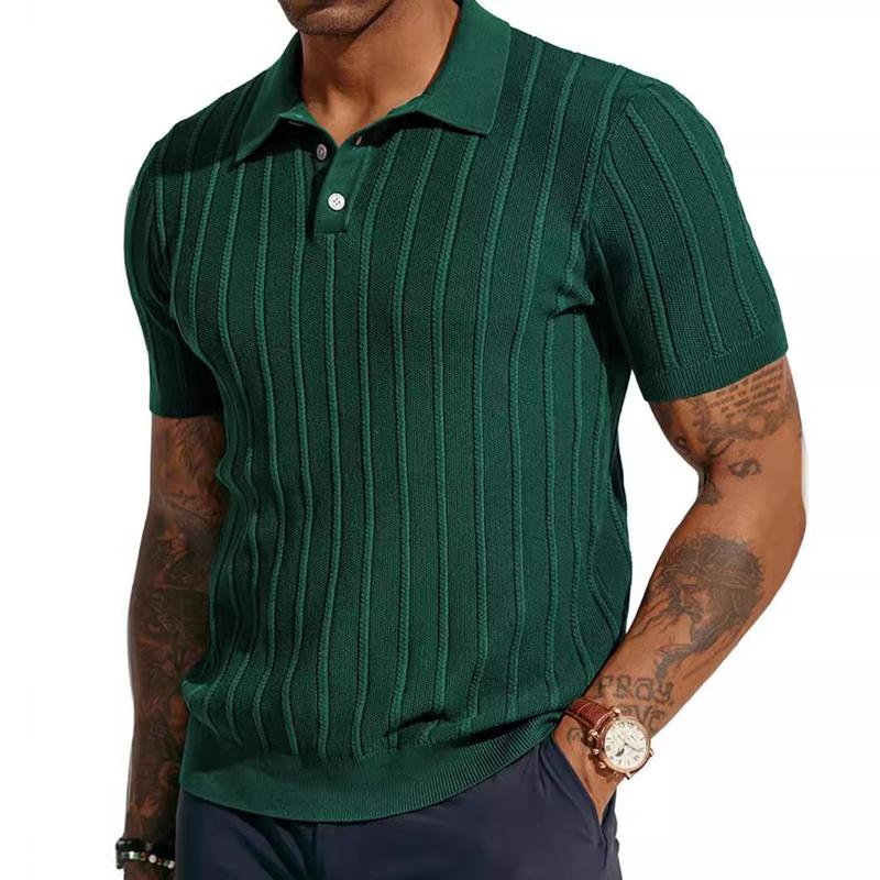 Men's Short-sleeved Cool Breathable Knitted POLO Shirt 20721855X