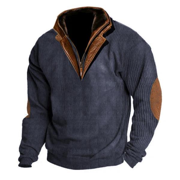 Men's Colorblock Stitching Collar Lapel Sweatshirt 40821330Y