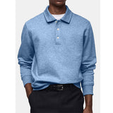 Men's Casual Solid Color Button Lapel Sweatshirt 05220412Y