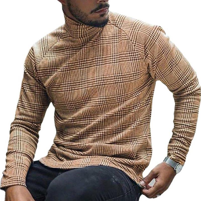 Men's Plaid Print Casual Long Sleeve T-Shirt 67160061X