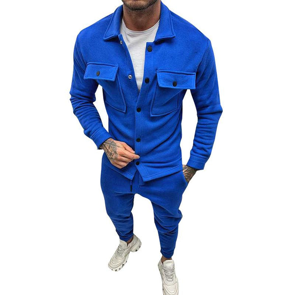 Men's Casual Solid Color Jacket Set 42401210Y