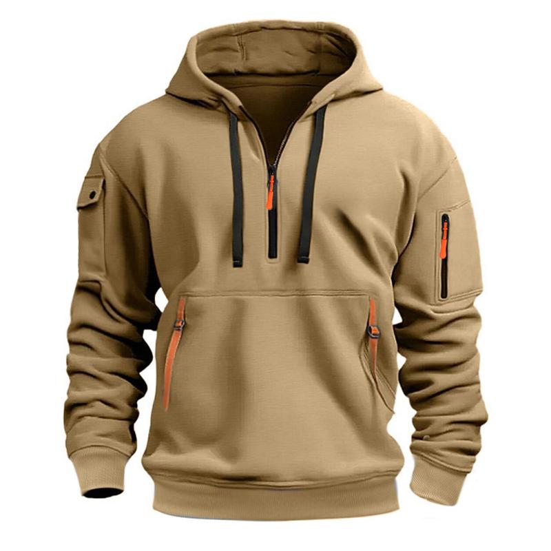 Sudadera con capucha deportiva informal con múltiples cremalleras para hombre 43356680X