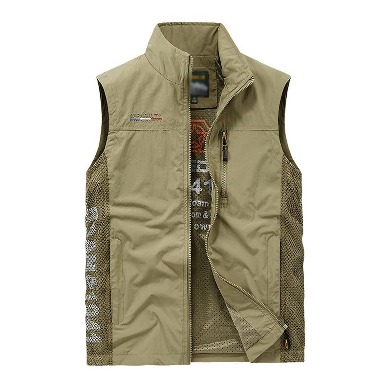 Men's Casual Quick Dry Breathable Patchwork Outdoor Fishing Vest 85381155M