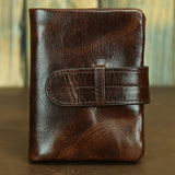 Men's Vintage Waxed Top Layer Cowhide Wallet 51658703U