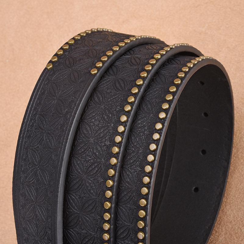 Ceinture en relief à rivets vintage pour homme 33277436U