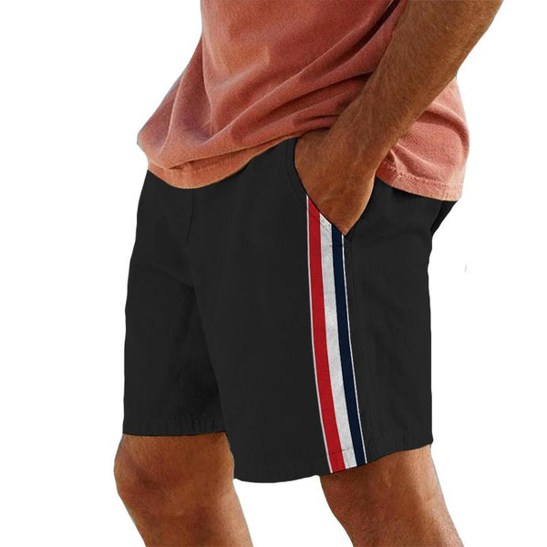 Men's Casual Striped Beach Drawstring Shorts 58246802TO