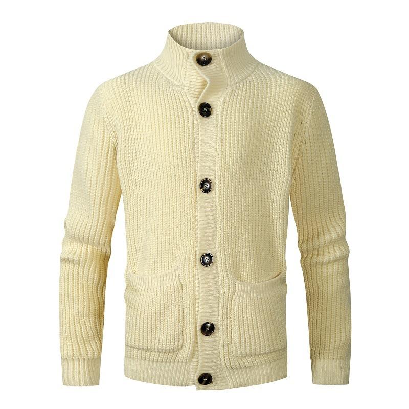 Men's Solid Color Versatile Casual Knitted Cardigan 31917166U