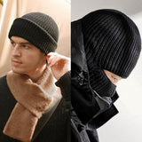 Men's Classic Windproof Cold-proof Headgear Mask Warm Knitted Hat 52259196K