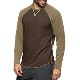 Men's Round Neck Long Sleeve Casual Color Block Pullover T-shirt 89657764X