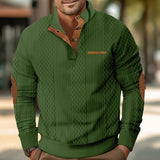 Men's Outdoor Jacquard Casual Stand Collar Long Sleeve Sweatshirt 50047325X