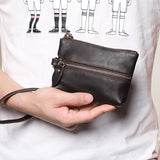Men's Solid Color Multifunctional Cowhide Coin Purse 26250720X