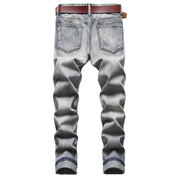 Men's Fashion Distressed Hole Slim Jeans 53146729Z