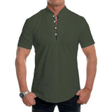 Men's Casual V-neck Short-sleeved Shirt 75212967TO