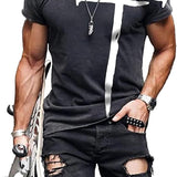 Men's Casual Printed Round Neck Short Sleeve T-Shirt 27775667Y