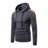 Men's Casual Color Block Kangaroo Pocket Pullover Hoodie 85638632M